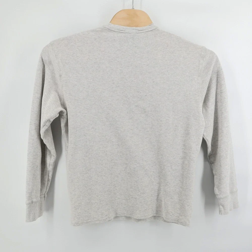 Polo Ralph Lauren Thermal Waffle Knit Mens Long‎ Sleeve Shirt Crew Neck Gray XL